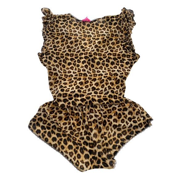Cheetah Print Lingerie Romberg style by Betsey Johnson, Size Medium - Picture 2 of 5